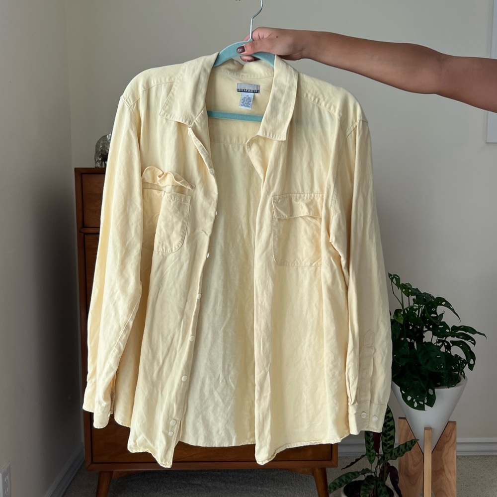 Yellow linen Button Down